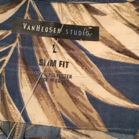 🌴NWOT Van Heusen Studio Unisex Hawaiian Size Large Slim Fit 🌴 - Picture 7 of 9